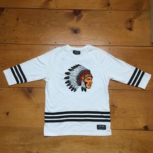 Hustlegang white 3/4 sleeve shirt